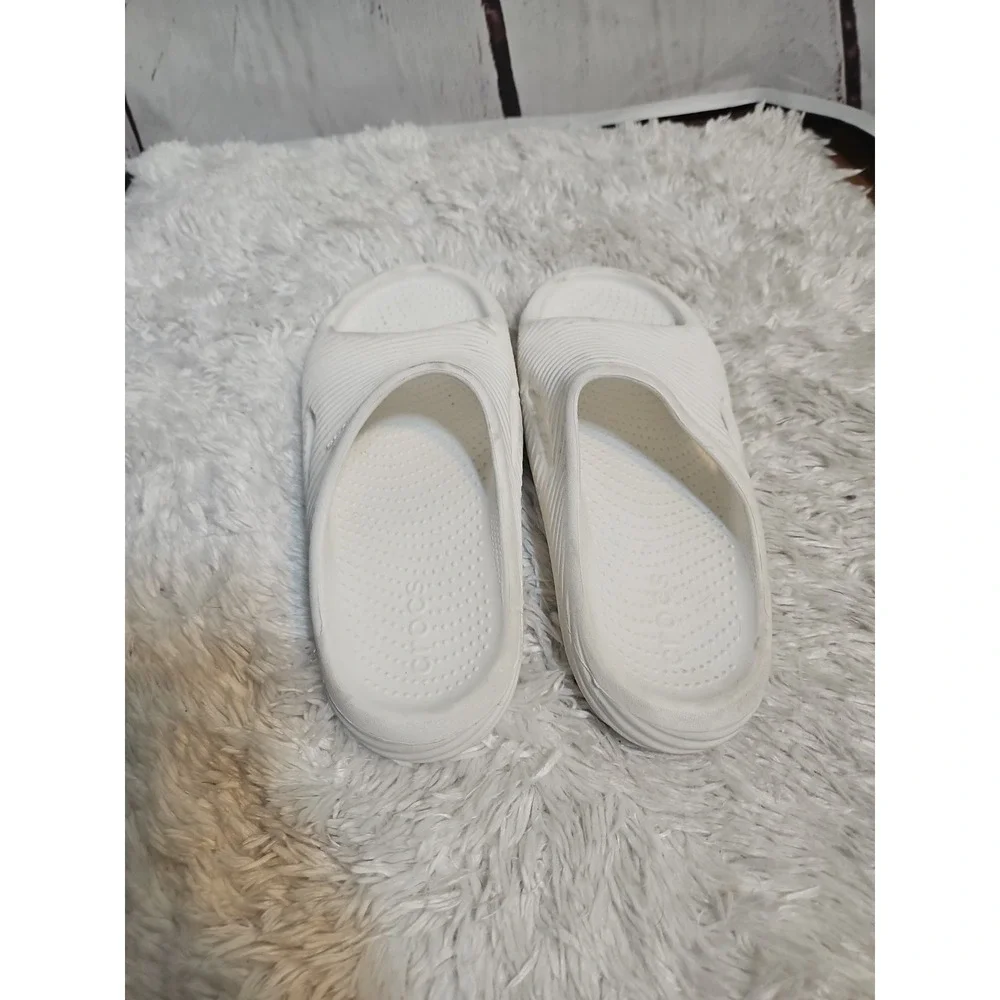 Crocs Mellow Recovery Slide Beige Men's 7 Women's‎ 9 Bone Slides Slip On